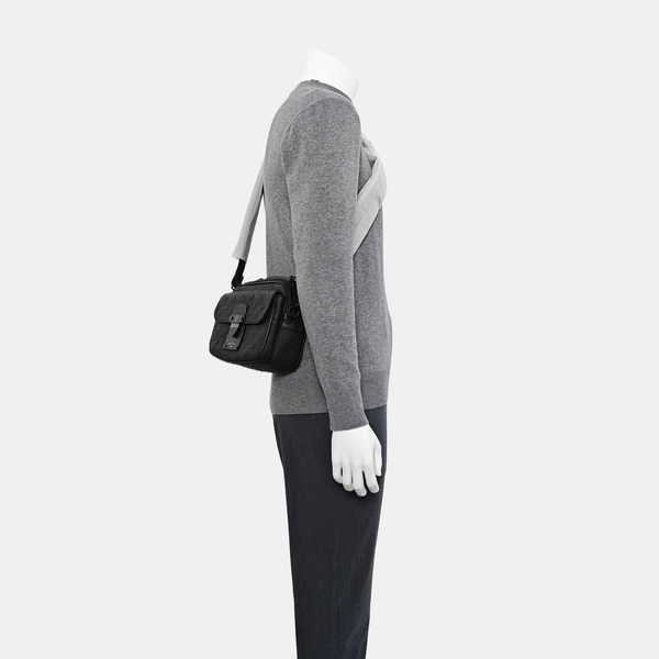 S LOCK Monogram Calfskin Black