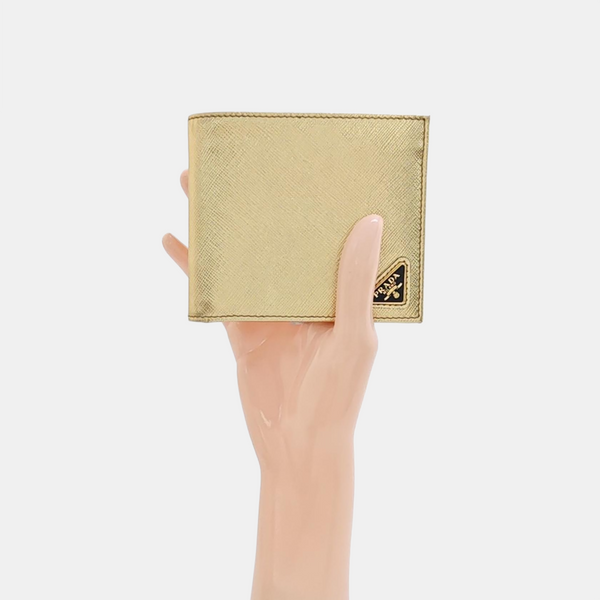 Saffiano Calfskin Wallet Gold
