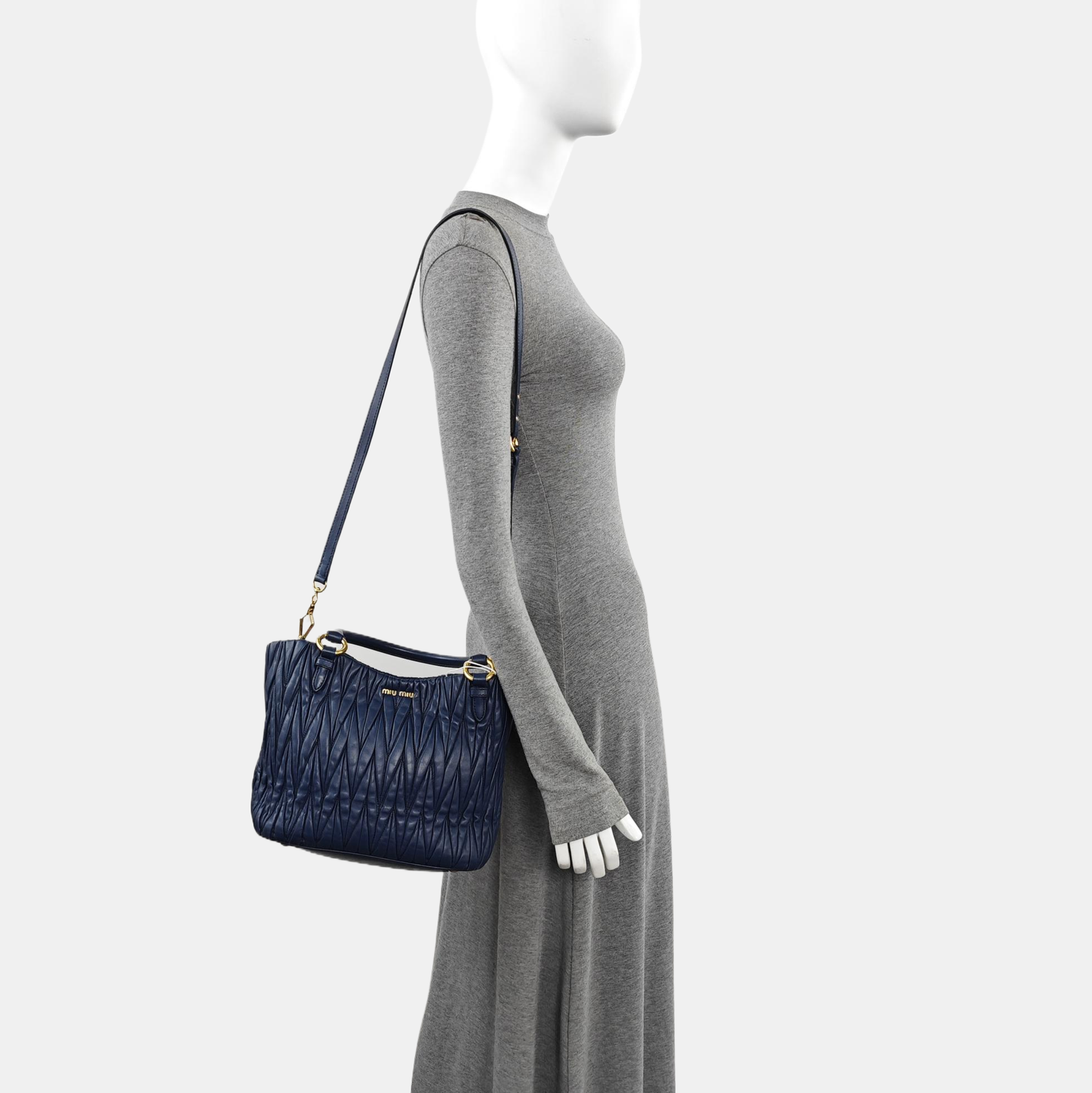 Quilted Lambskin Tote Bag Blue