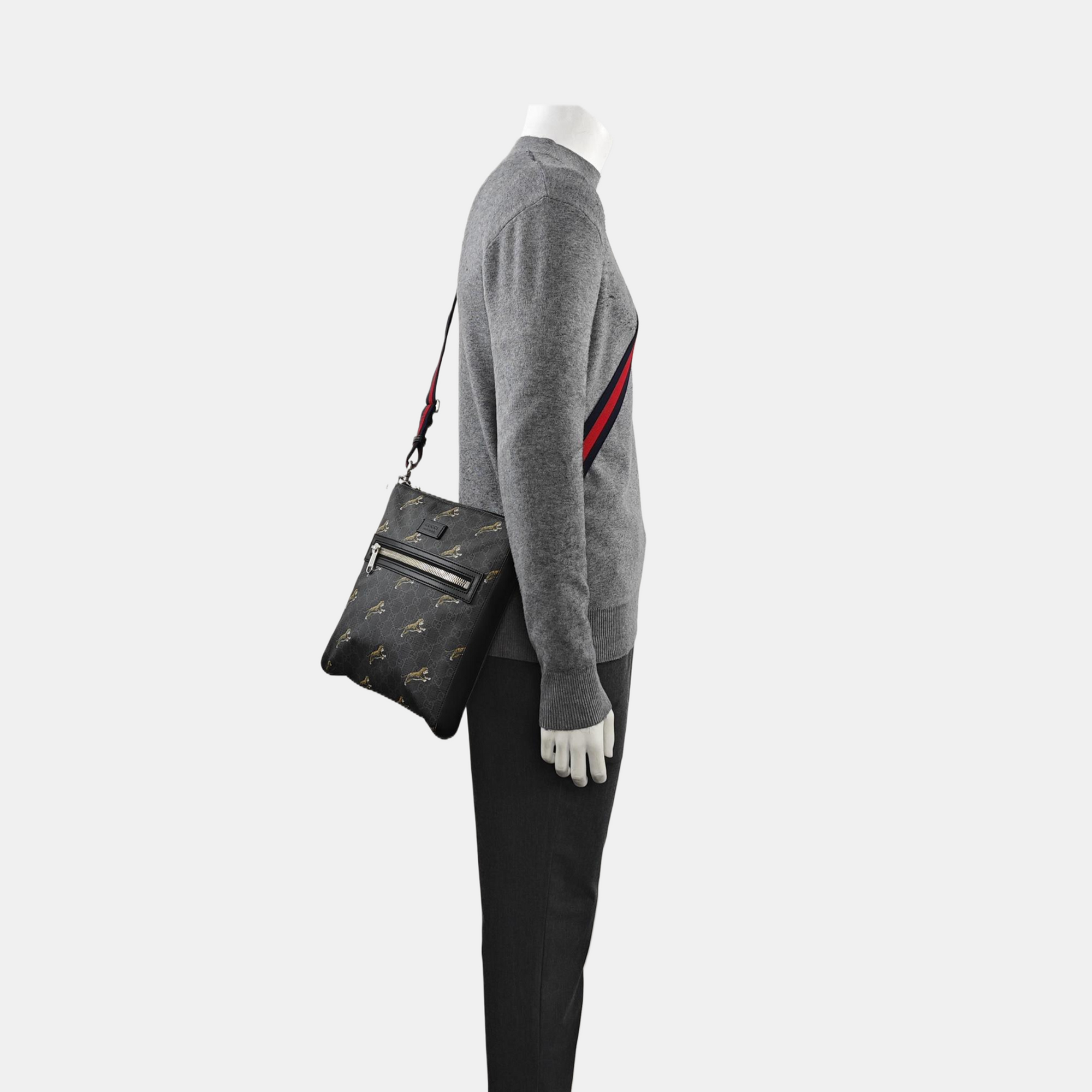GG Supreme Monogram Coated Canvas Black