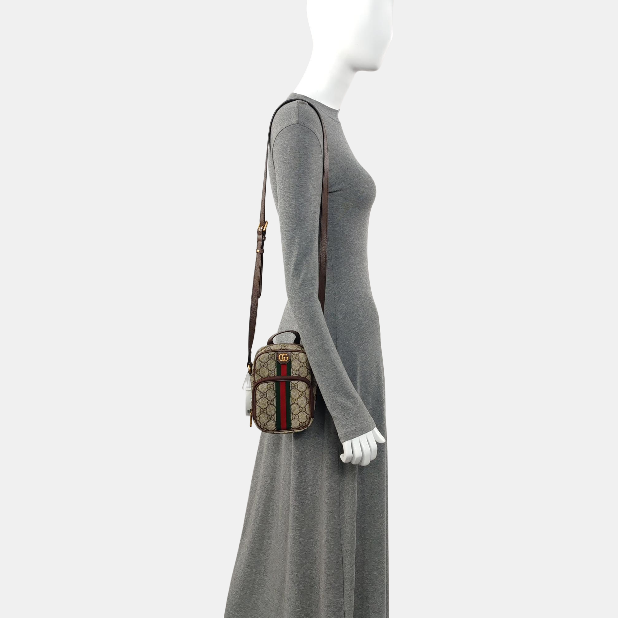 Authenticated pre-owned  Ophidia Mini Monogram Coated Canvas Beige - Shoulder Bag at Looply