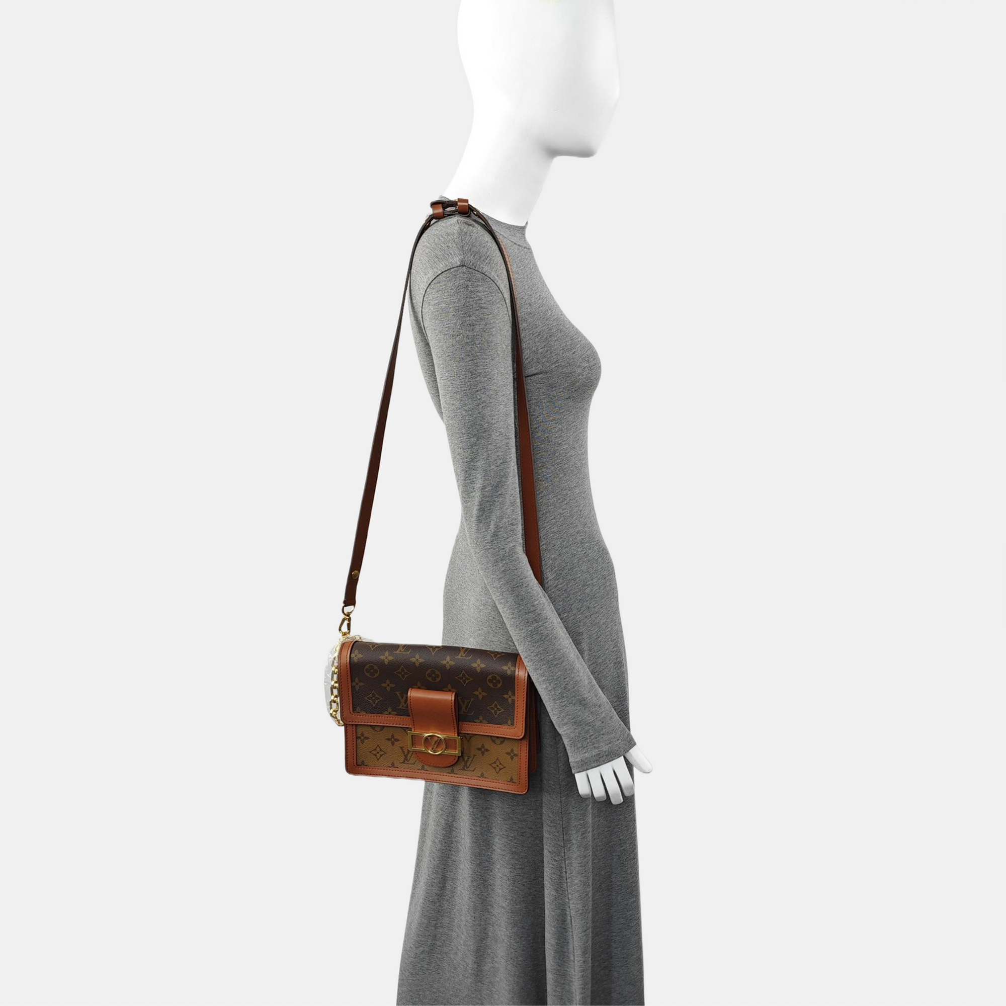 DAUPHINE MM Monogram Coated Canvas Brown