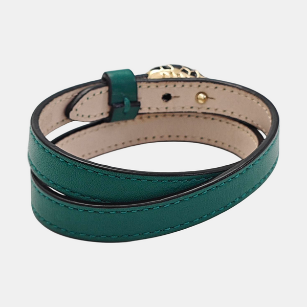 SERPENTI Leather Green Bangle