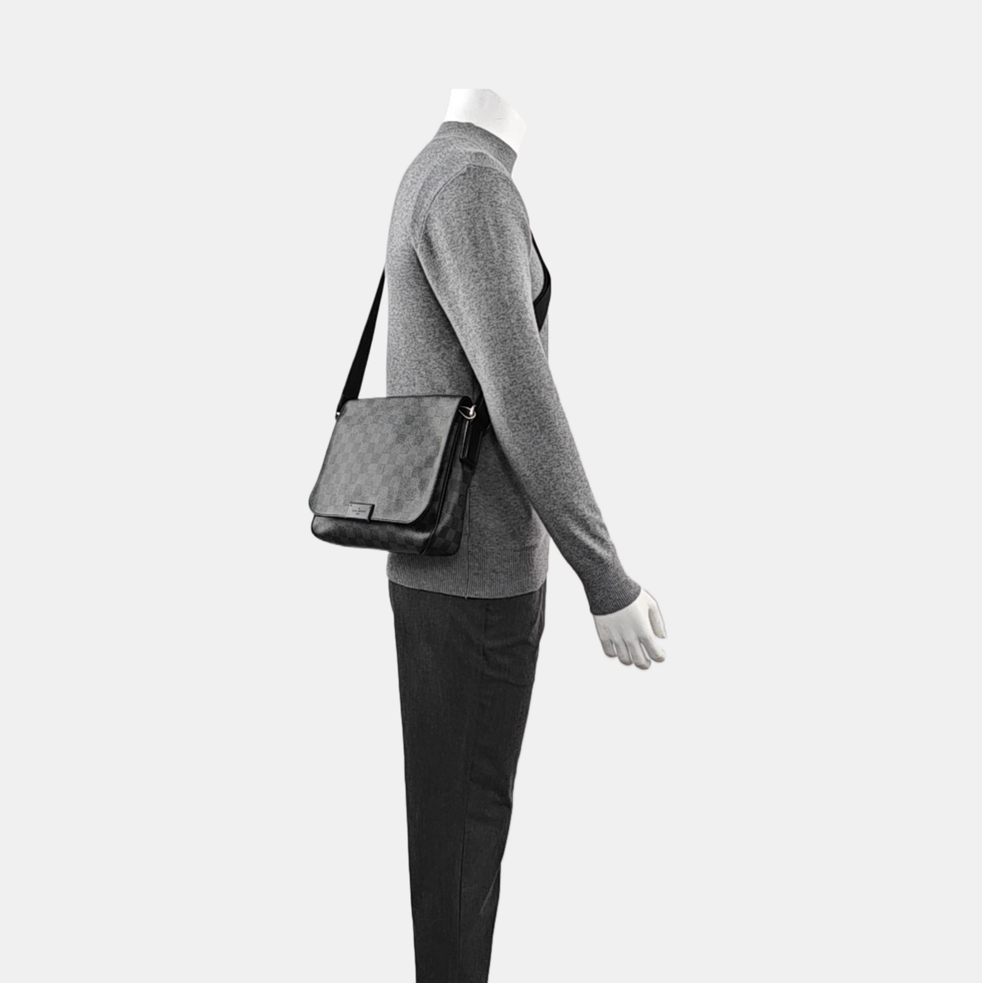 DISTRICT PM Damier Graphite Coated Canvas Gray