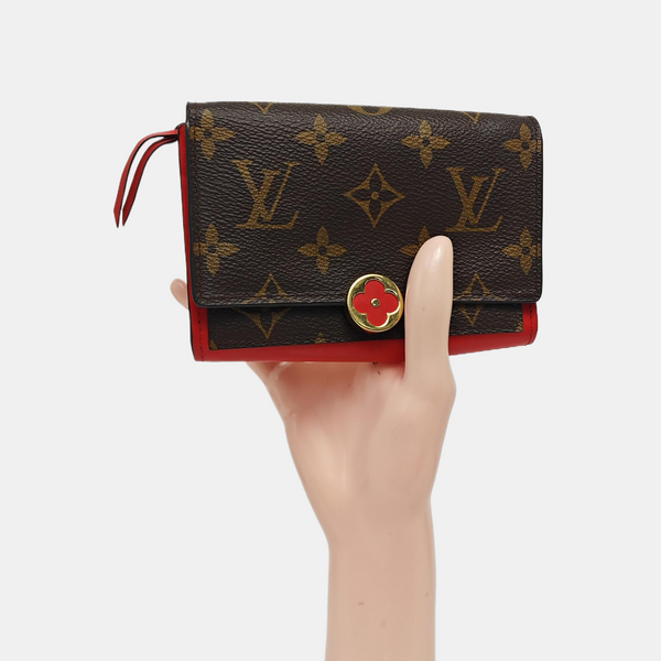FLORE Monogram Coated Canvas Brown Wallet
