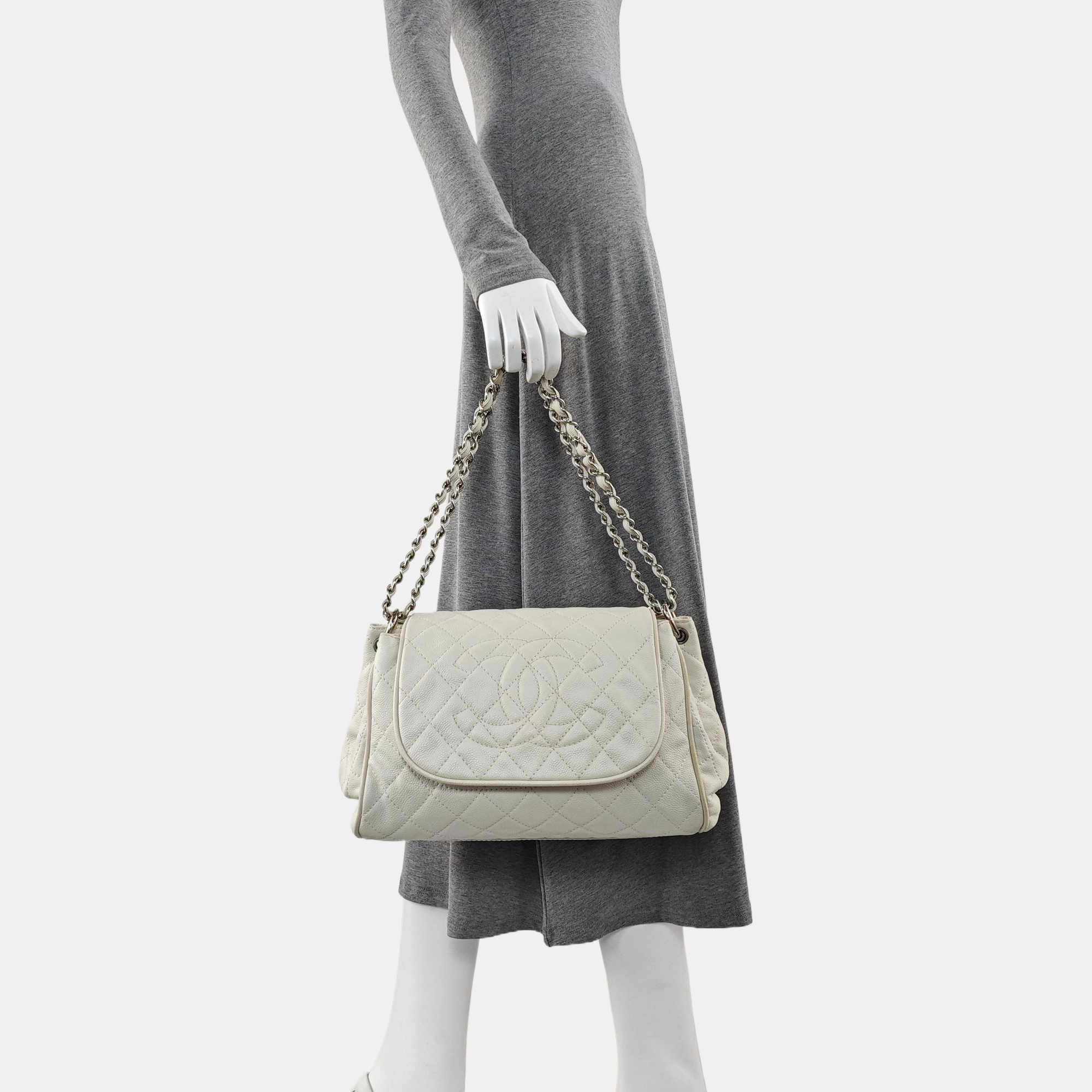 Quilted Grained Calfskin White