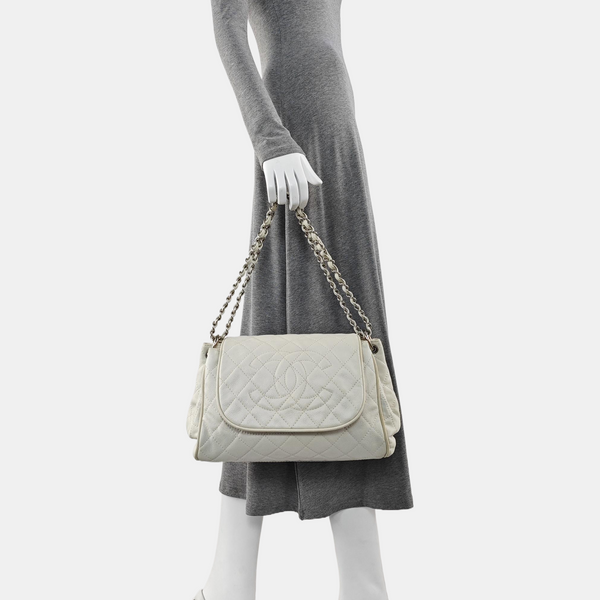 Quilted Grained Calfskin White