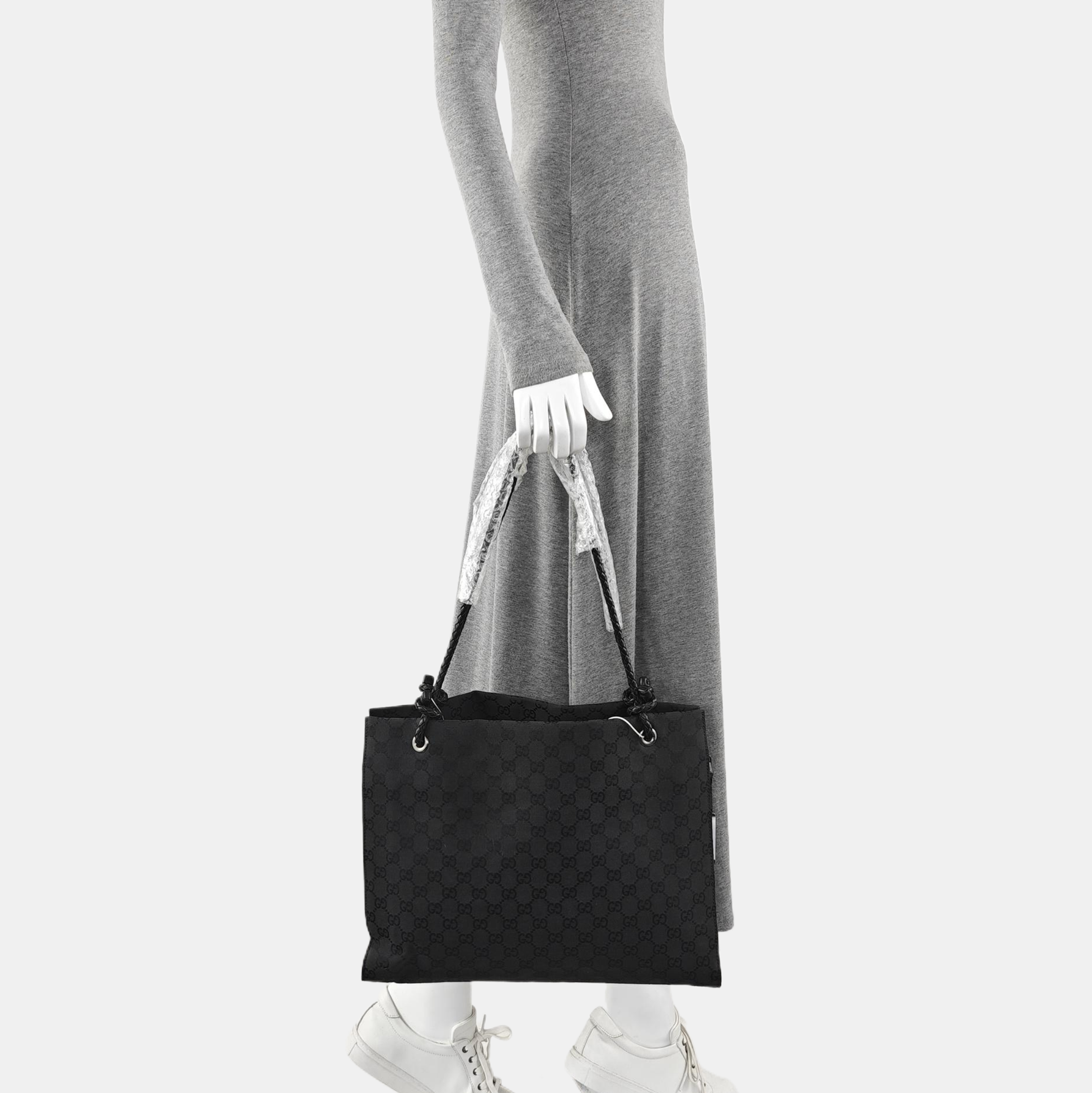 Monogram Canvas Tote Bag Black