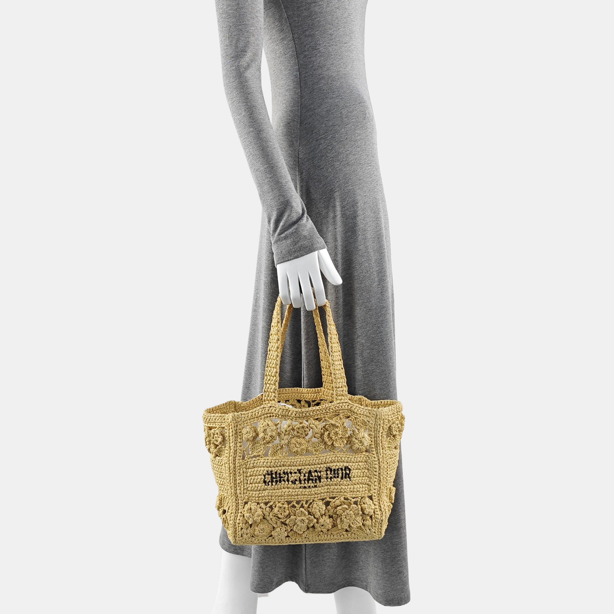 Book Tote Small Straw Beige