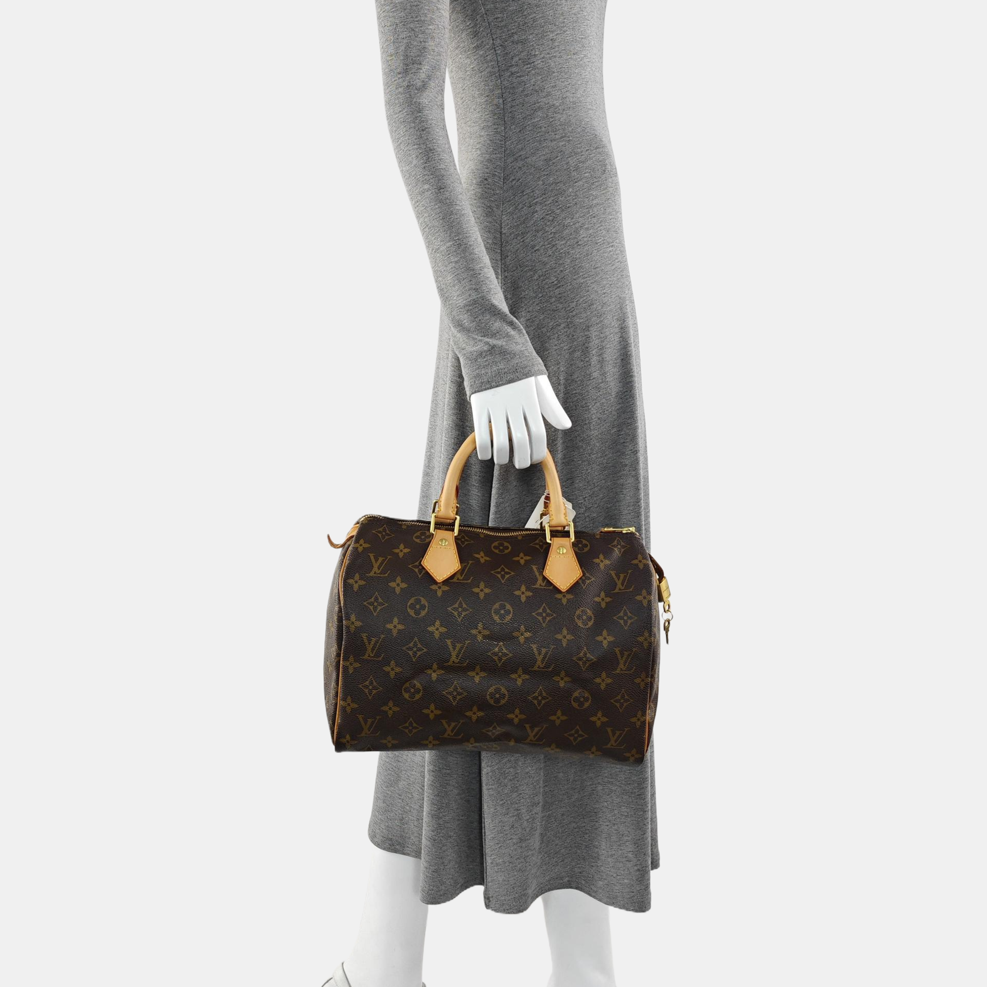 SPEEDY 30 Monogram Coated Canvas Brown