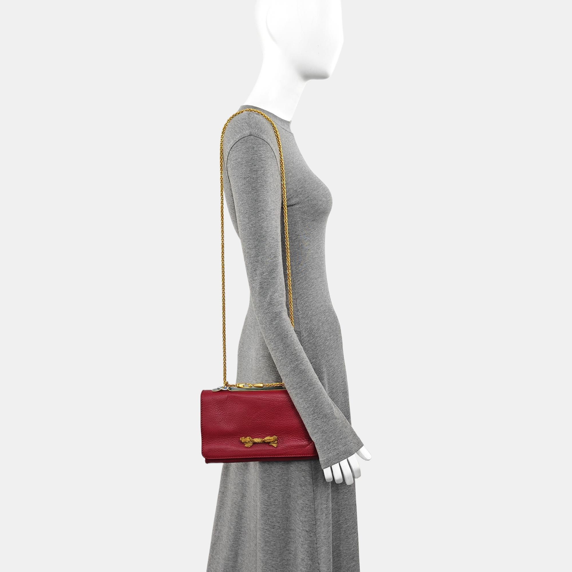 Calfskin Crossbody Bag Red