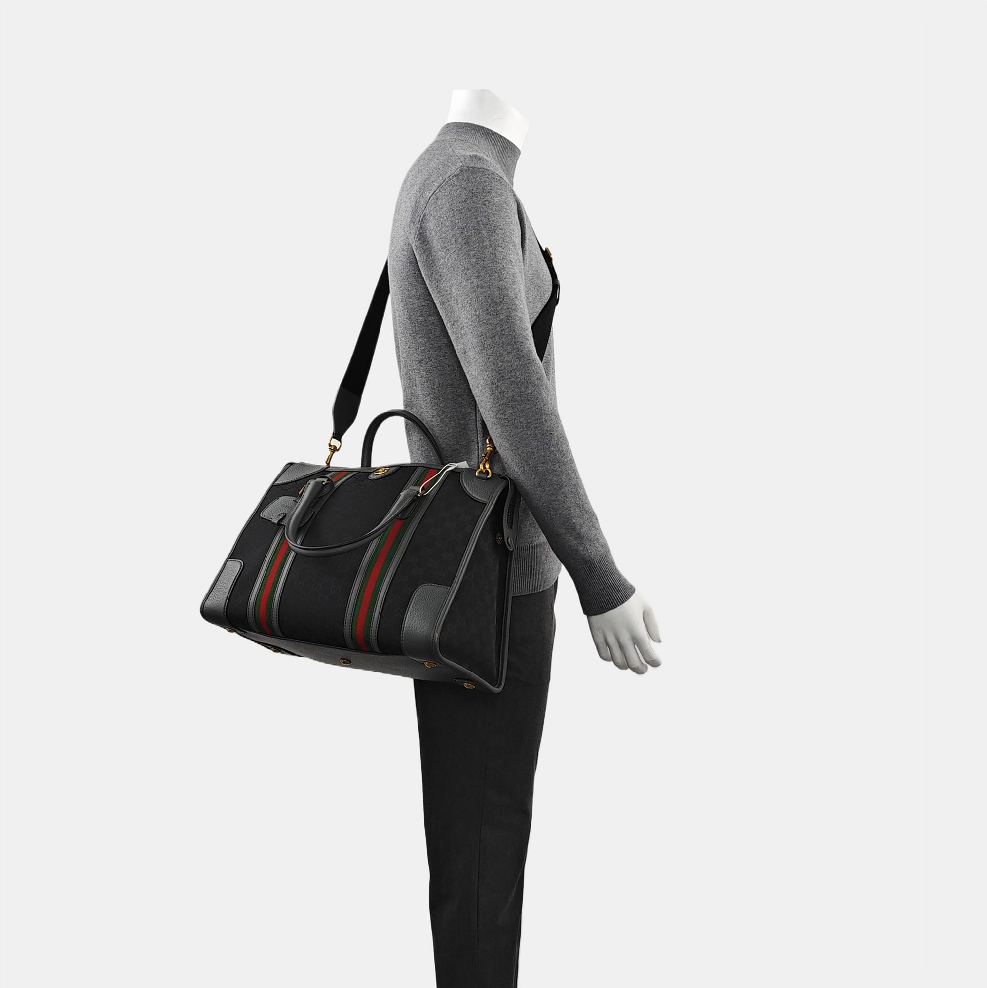 Monogram Canvas Shoulder Bag Black