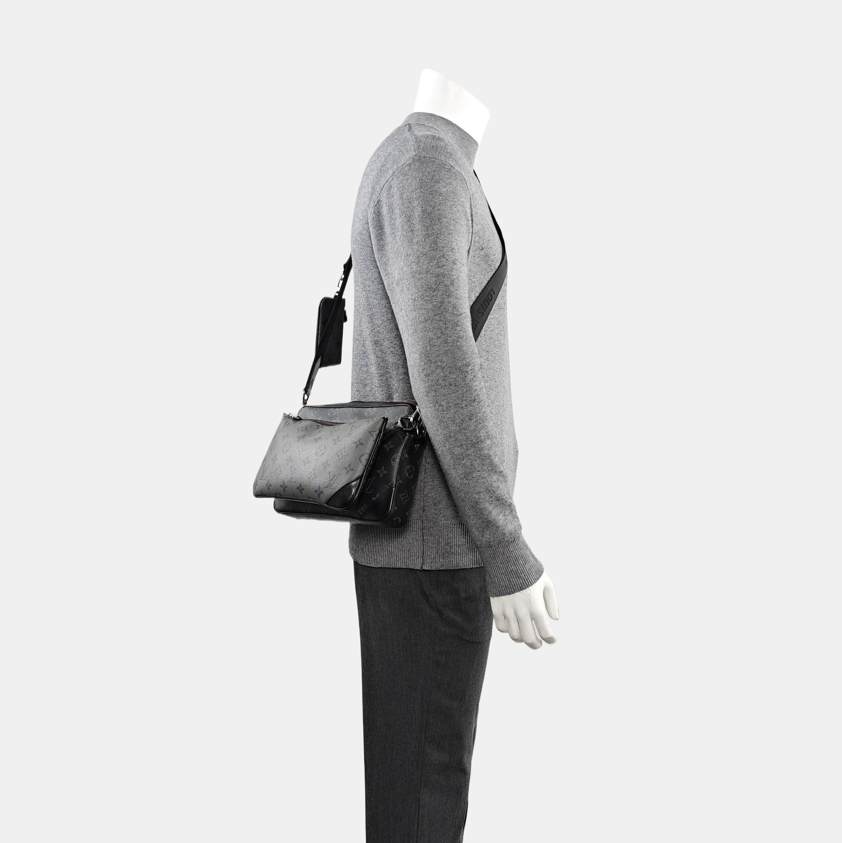 TRIO Monogram Coated Canvas Gray