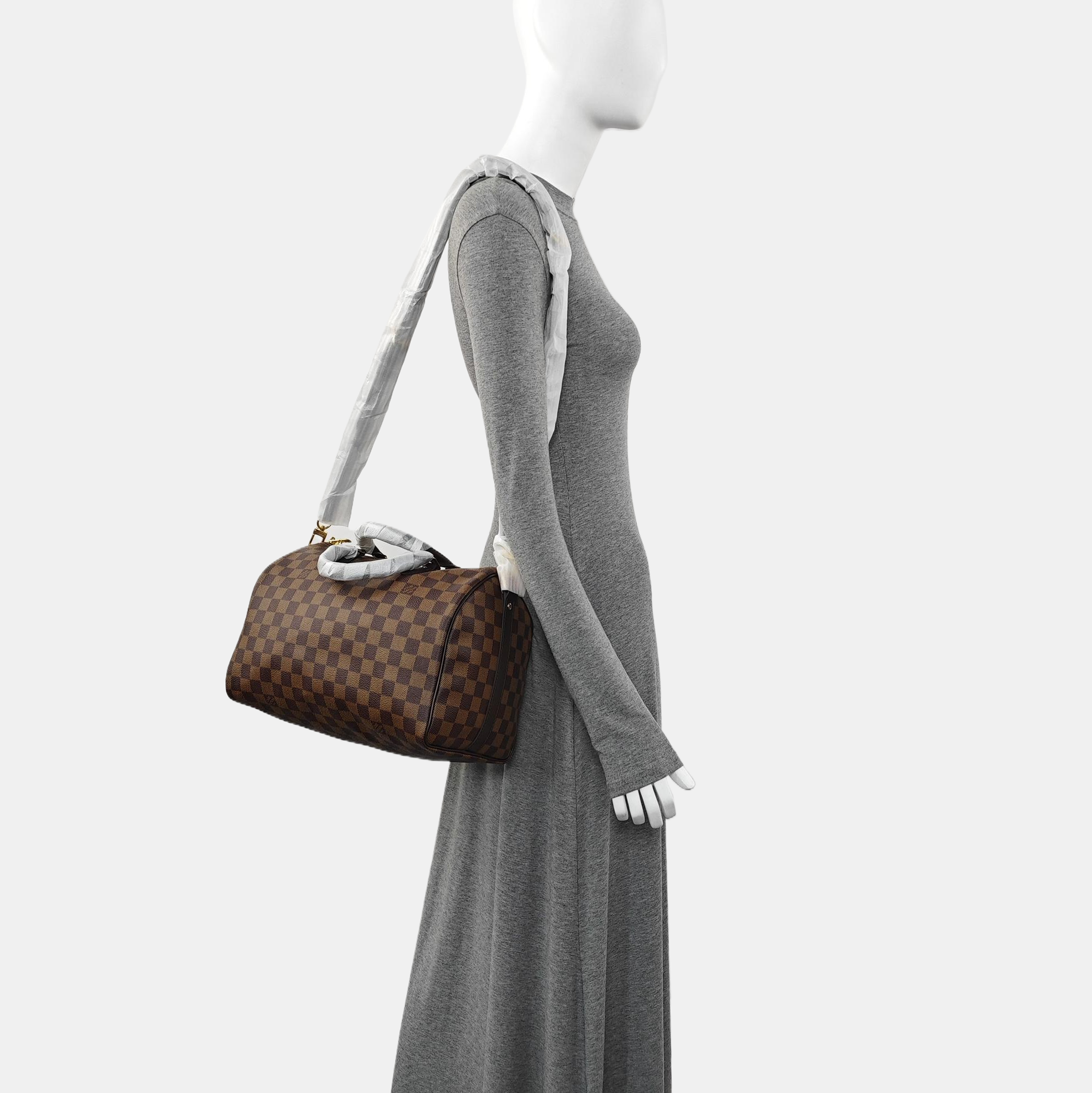 SPEEDY 30 Damier Ebene Coated Canvas Brown