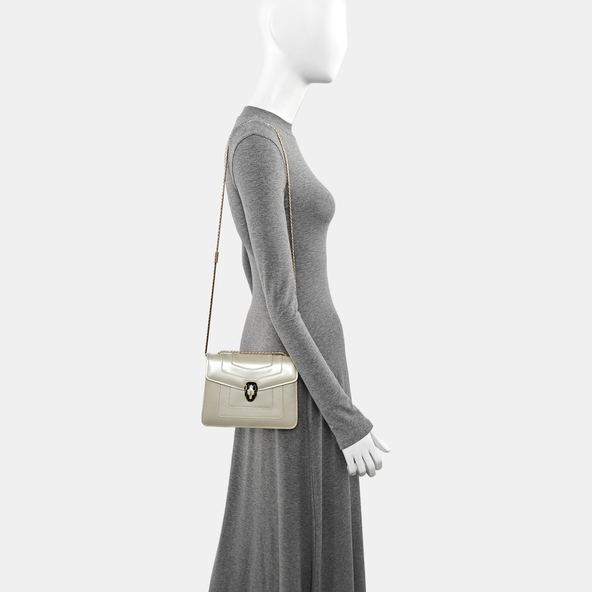 SERPENTI FOREVER Small Patent Leather White