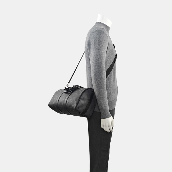 KEEPALL 35 Monogram Coated Canvas Black