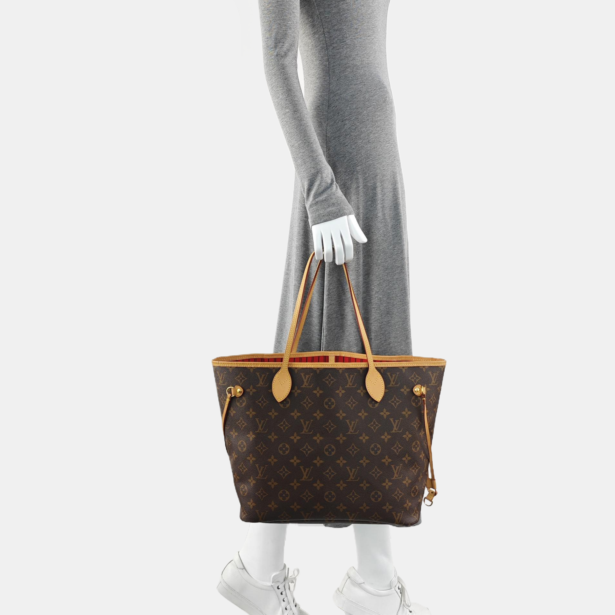 NEVERFULL MM Monogram Coated Canvas Brown