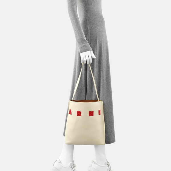 Calfskin Shoulder Bag Small White