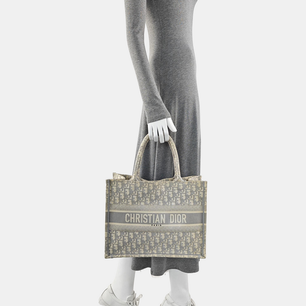 Book Tote Medium Oblique Canvas White