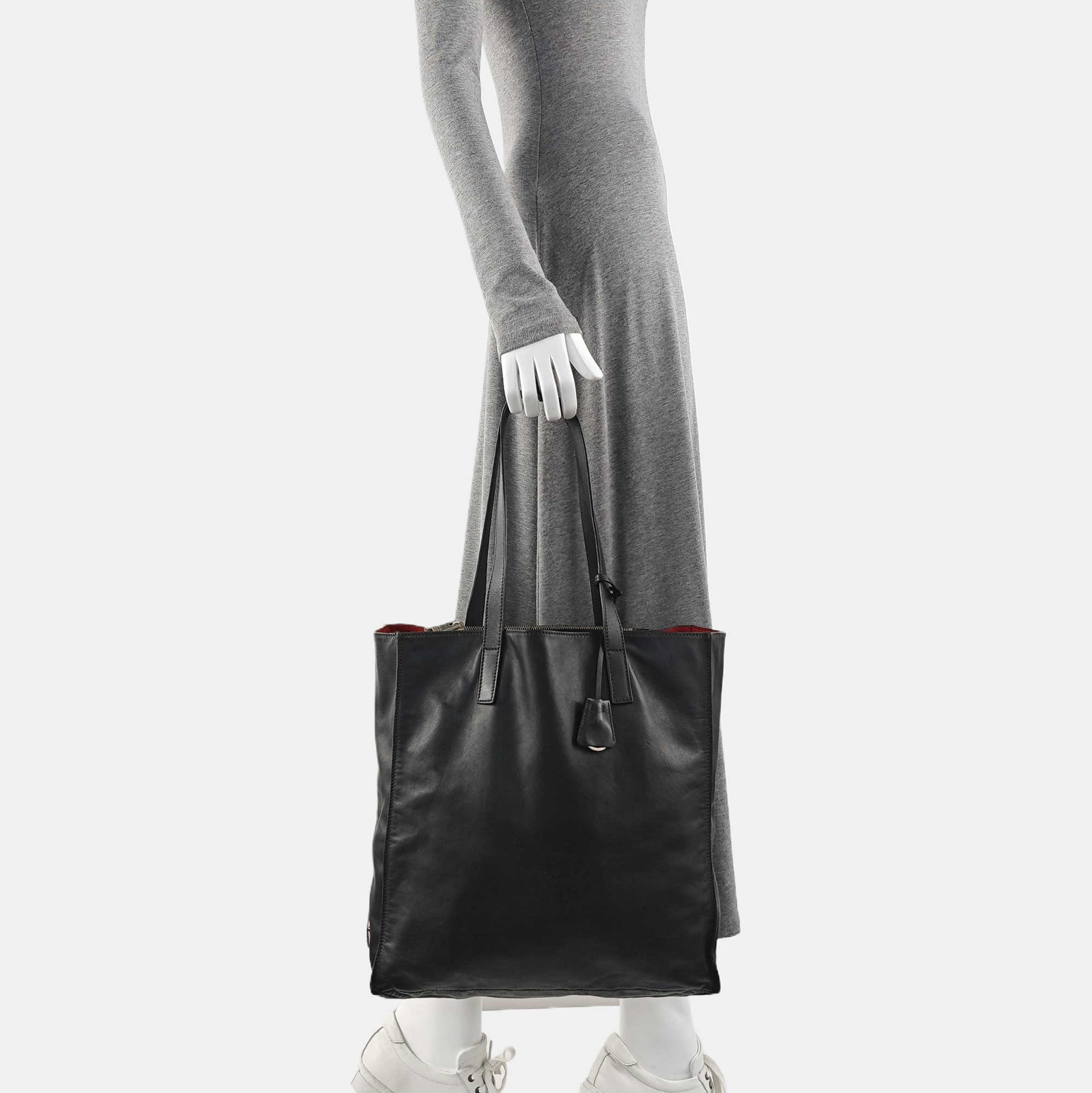 Calfskin Top Handle Bag Black