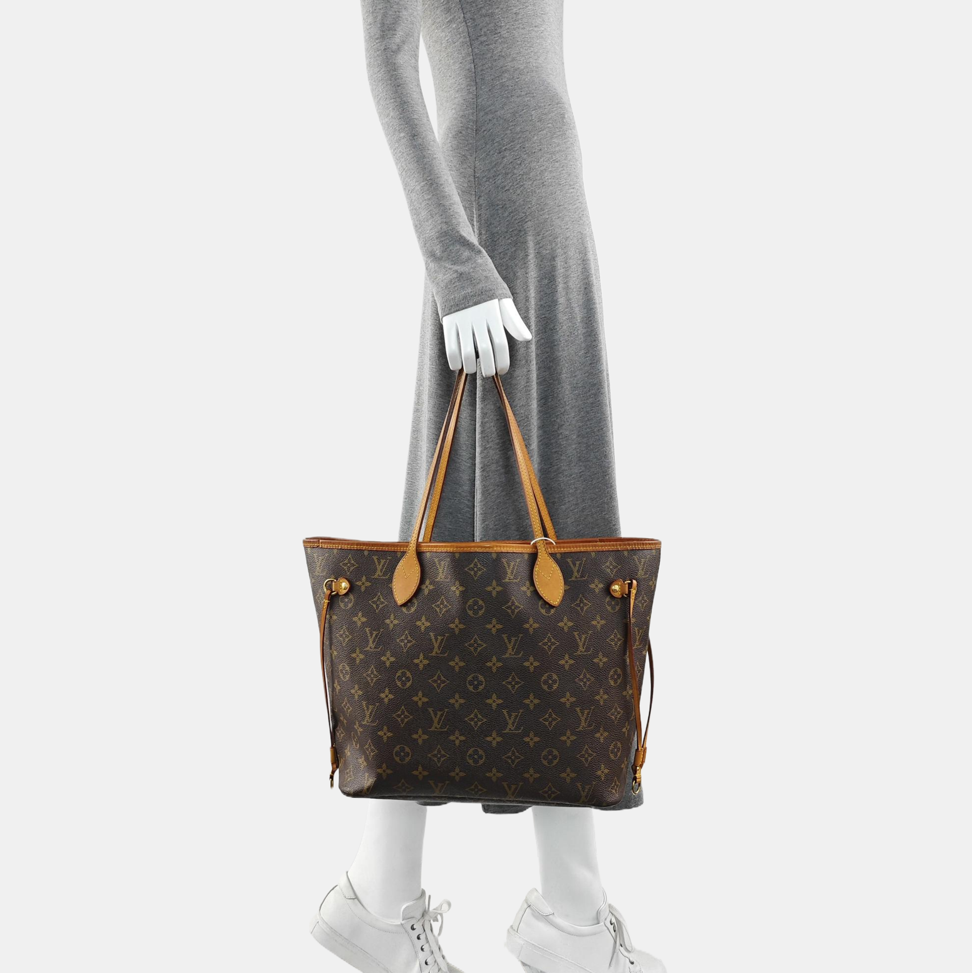 NEVERFULL MM Monogram Coated Canvas Brown