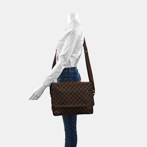SHELTON MM Damier Ebene Coated Canvas Brown