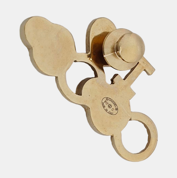 CC Logo Metal Multicolor Brooch