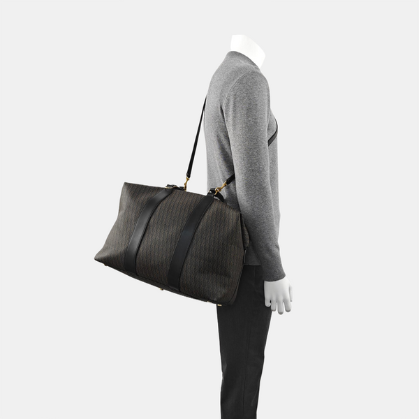 Coated Canvas Shoulder Bag Black