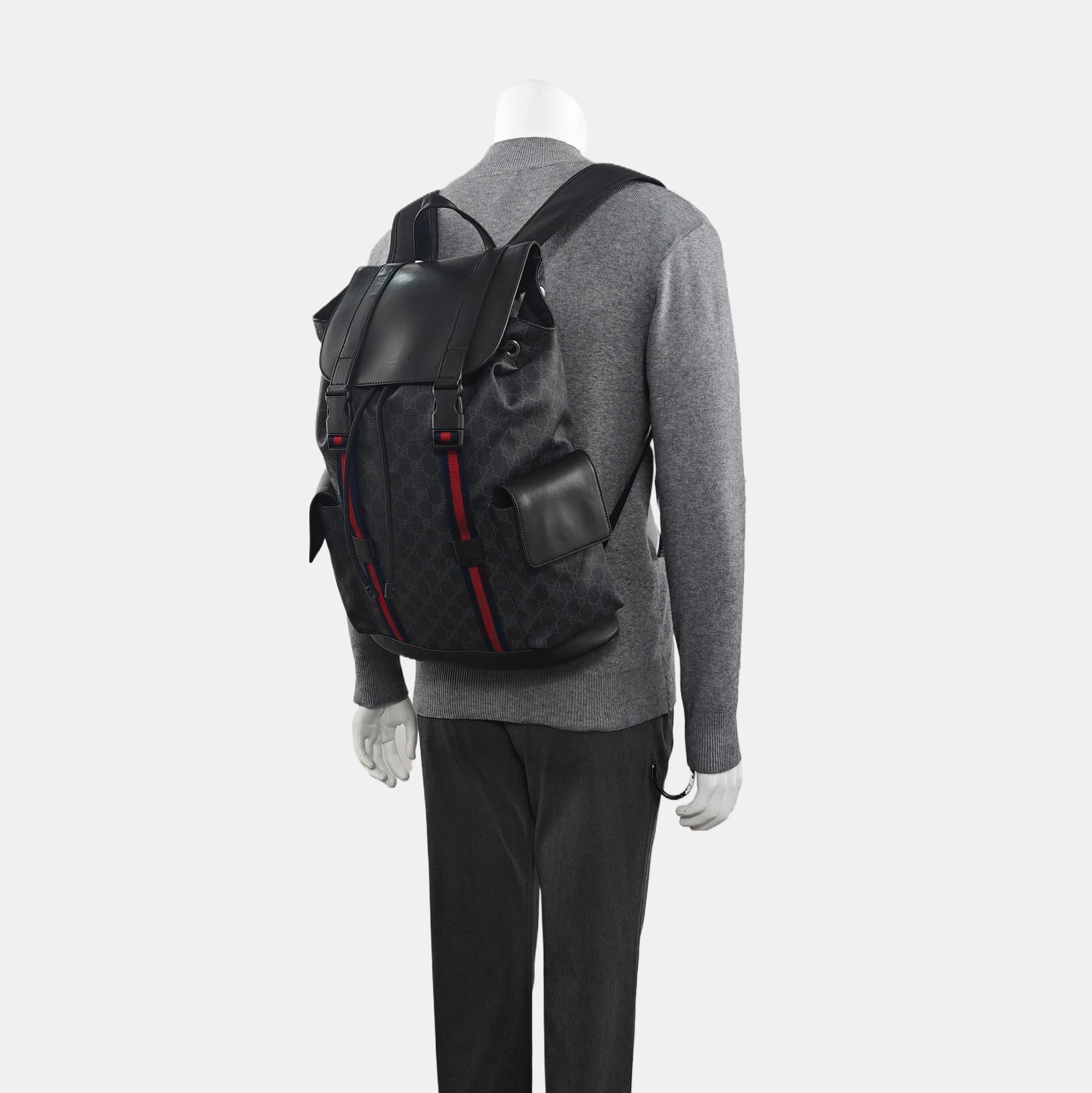 GG Supreme Monogram Coated Canvas Gray