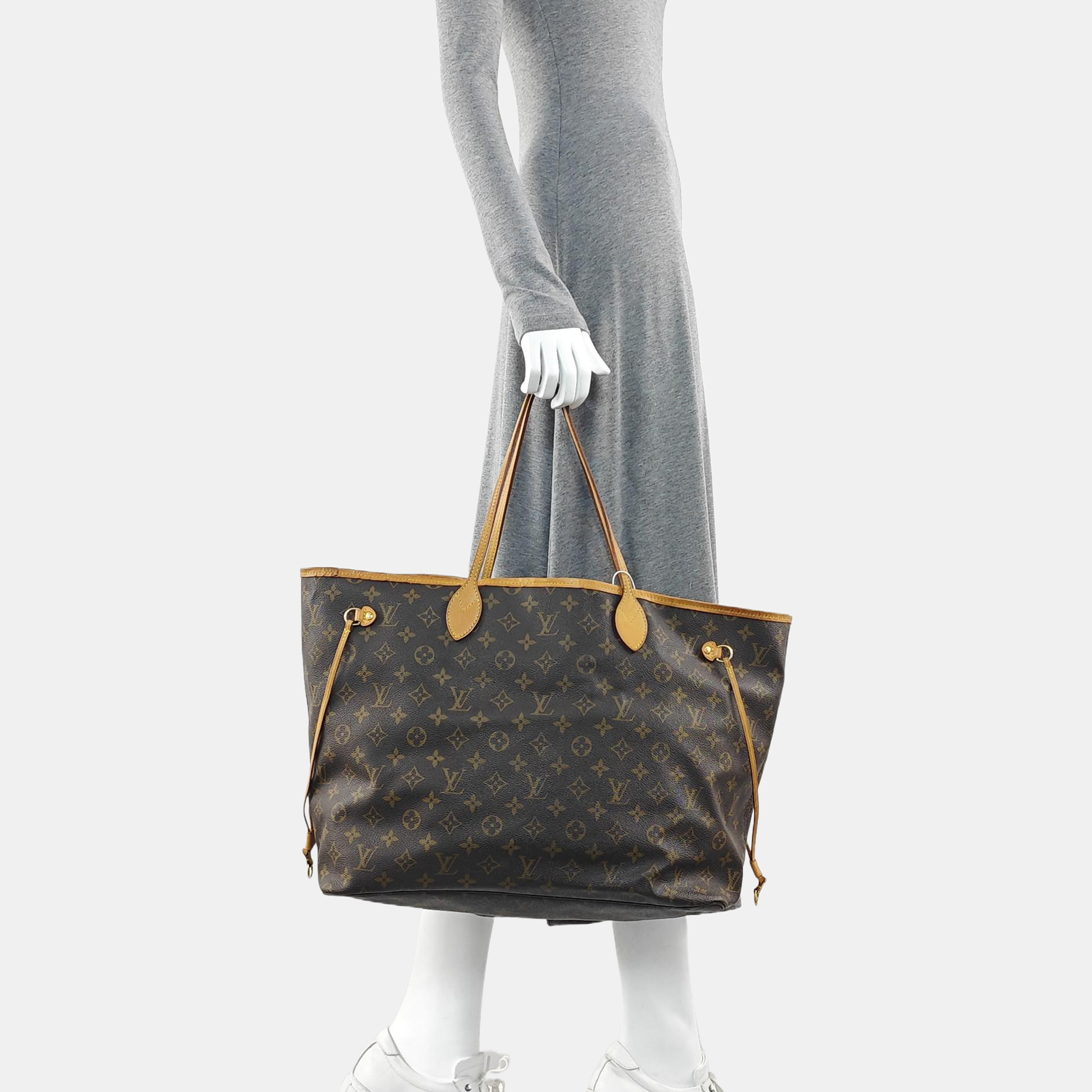NEVERFULL MM Monogram Coated Canvas Brown
