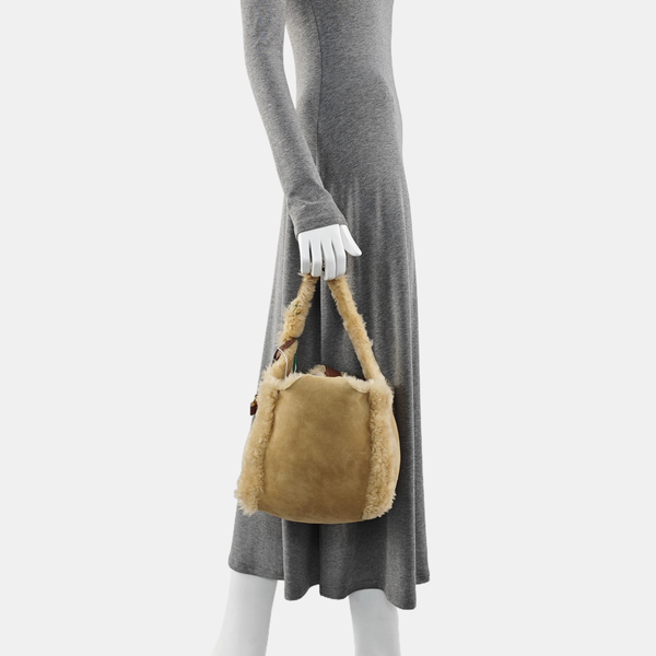 Sheepskin Bucket Bag Brown