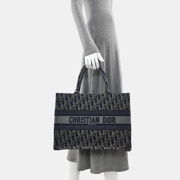 Book Tote Medium Oblique Denim Blue