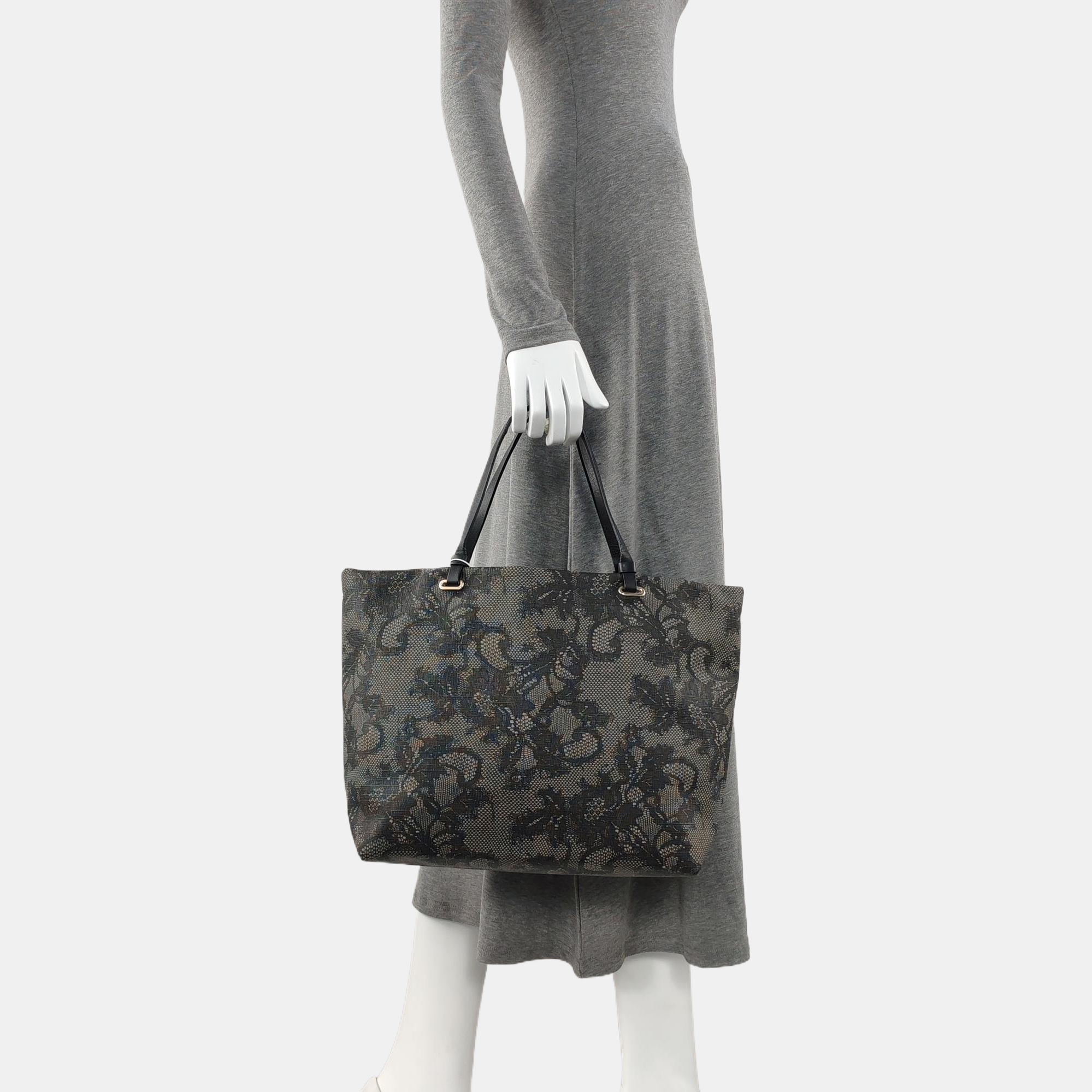 Coated Canvas Tote Bag Black