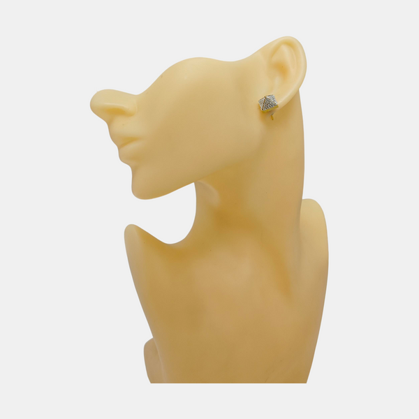 Metal Clear Stud Earrings