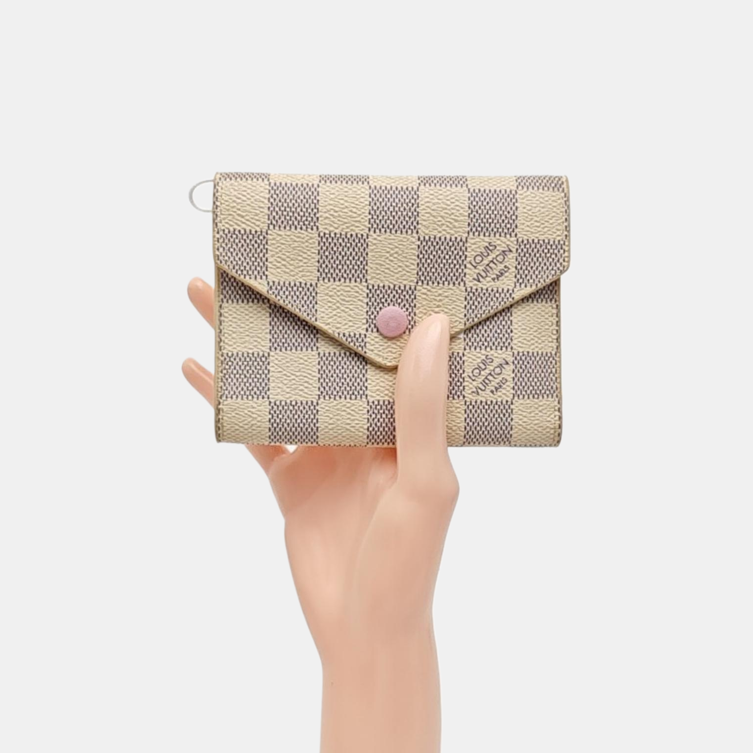 VICTORINE Damier Azur Coated Canvas White Wallet