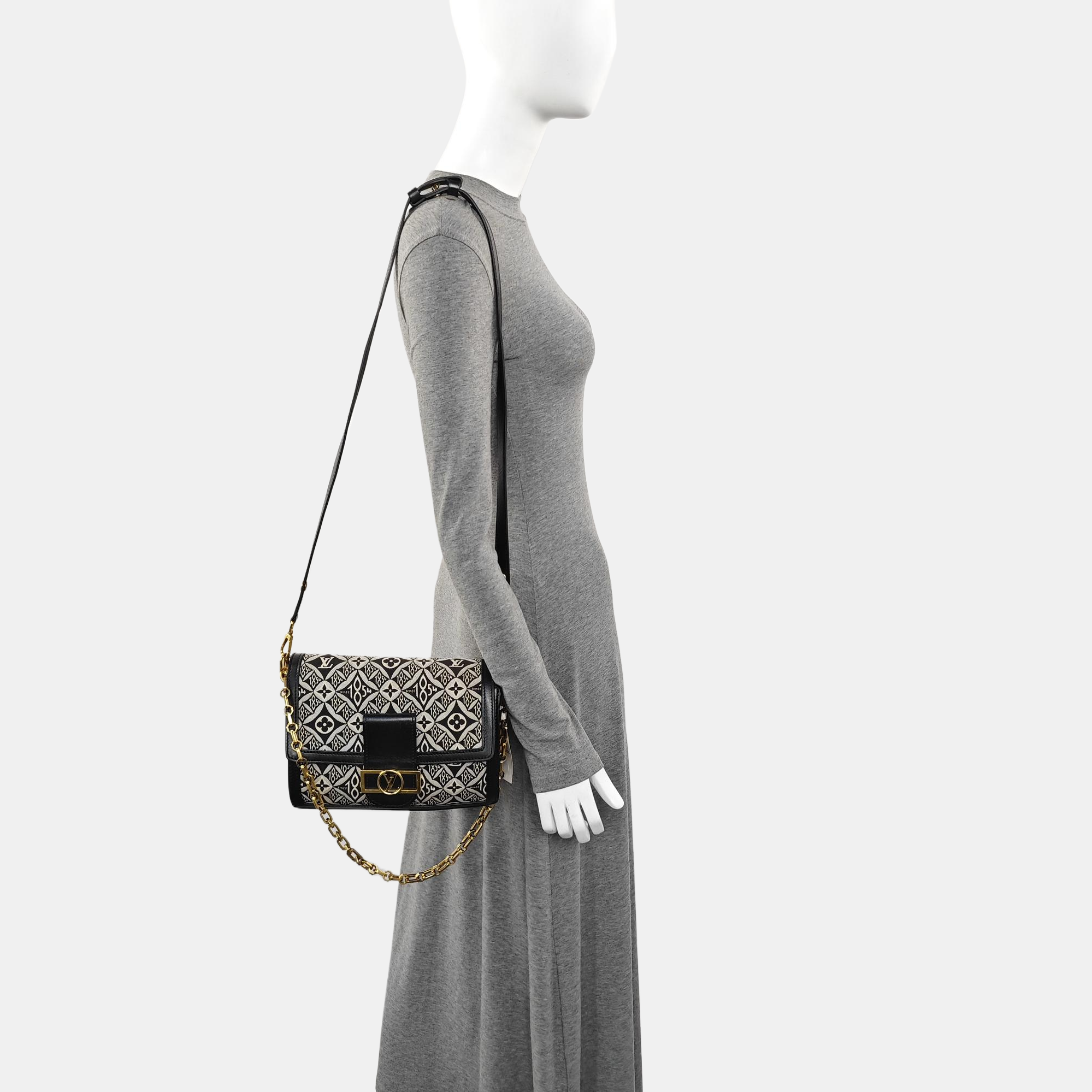 DAUPHINE MM Monogram Fabric Gray