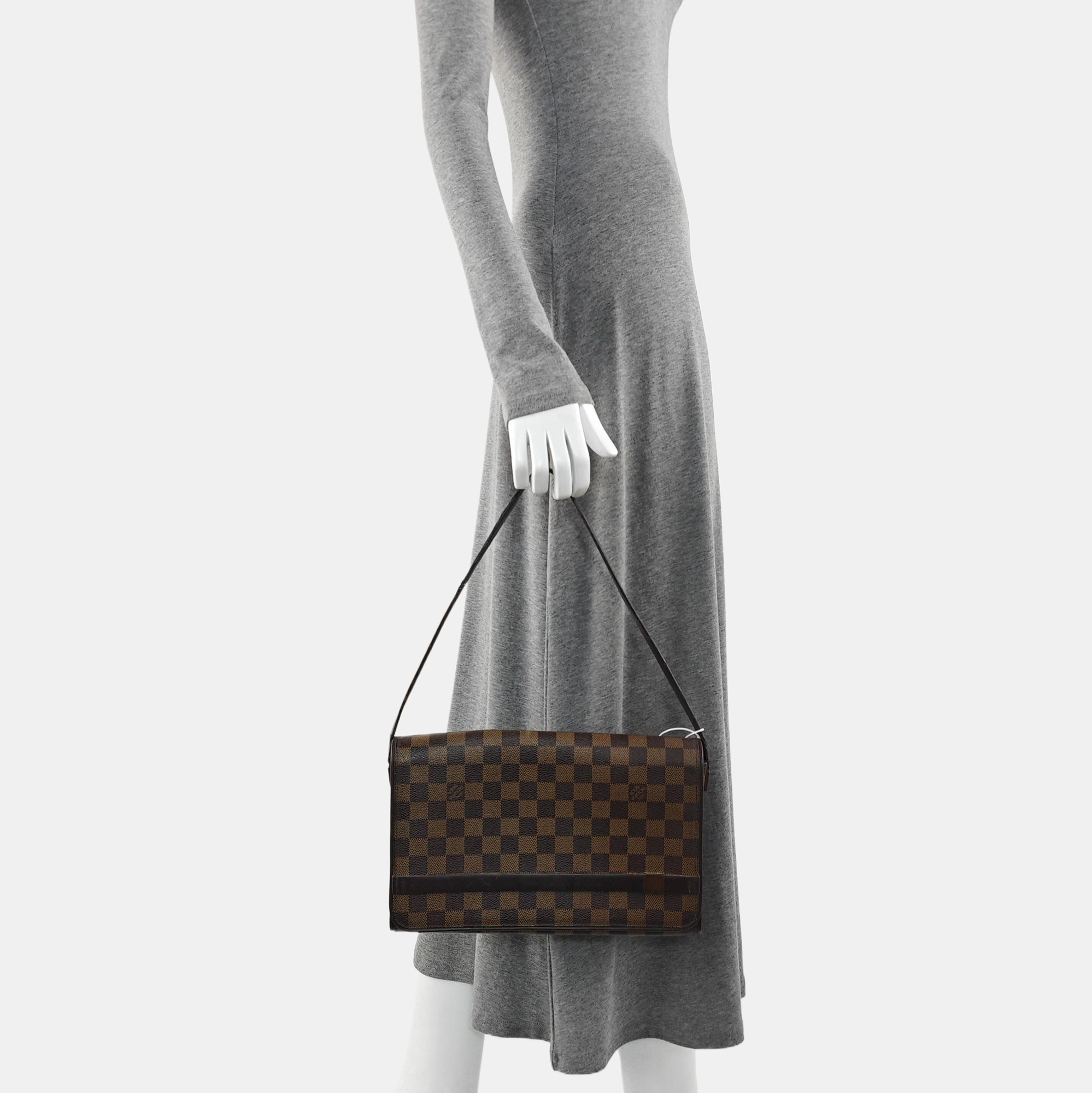 TRIBECA Damier Ebene Coated Canvas Brown