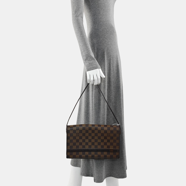 TRIBECA Damier Ebene Coated Canvas Brown