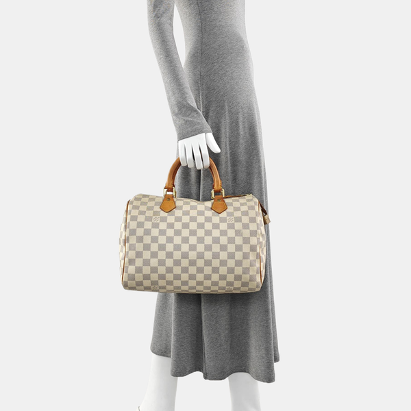 SPEEDY 30 Damier Azur Coated Canvas White