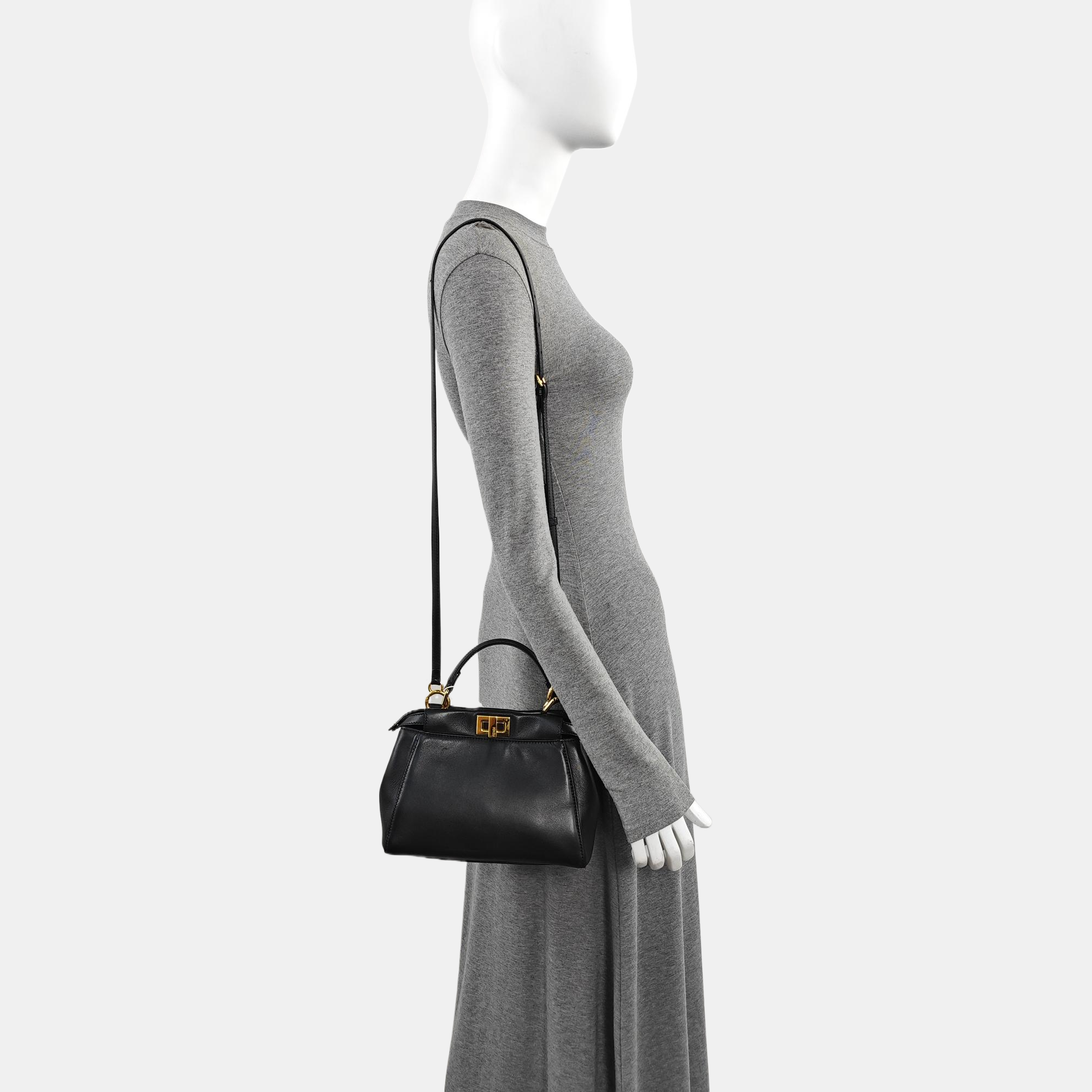Peekaboo Mini Lambskin Black