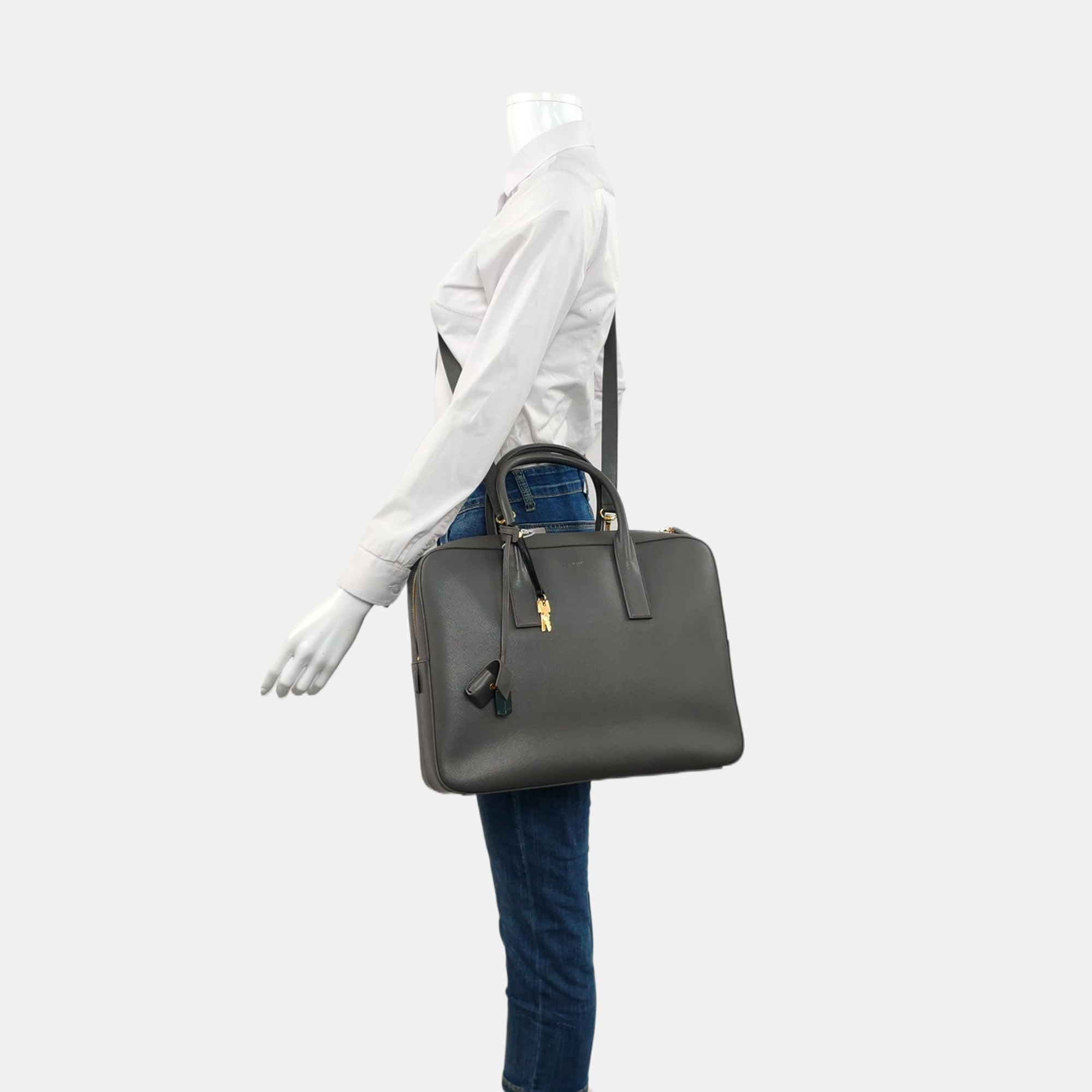Calfskin Shoulder Bag Gray