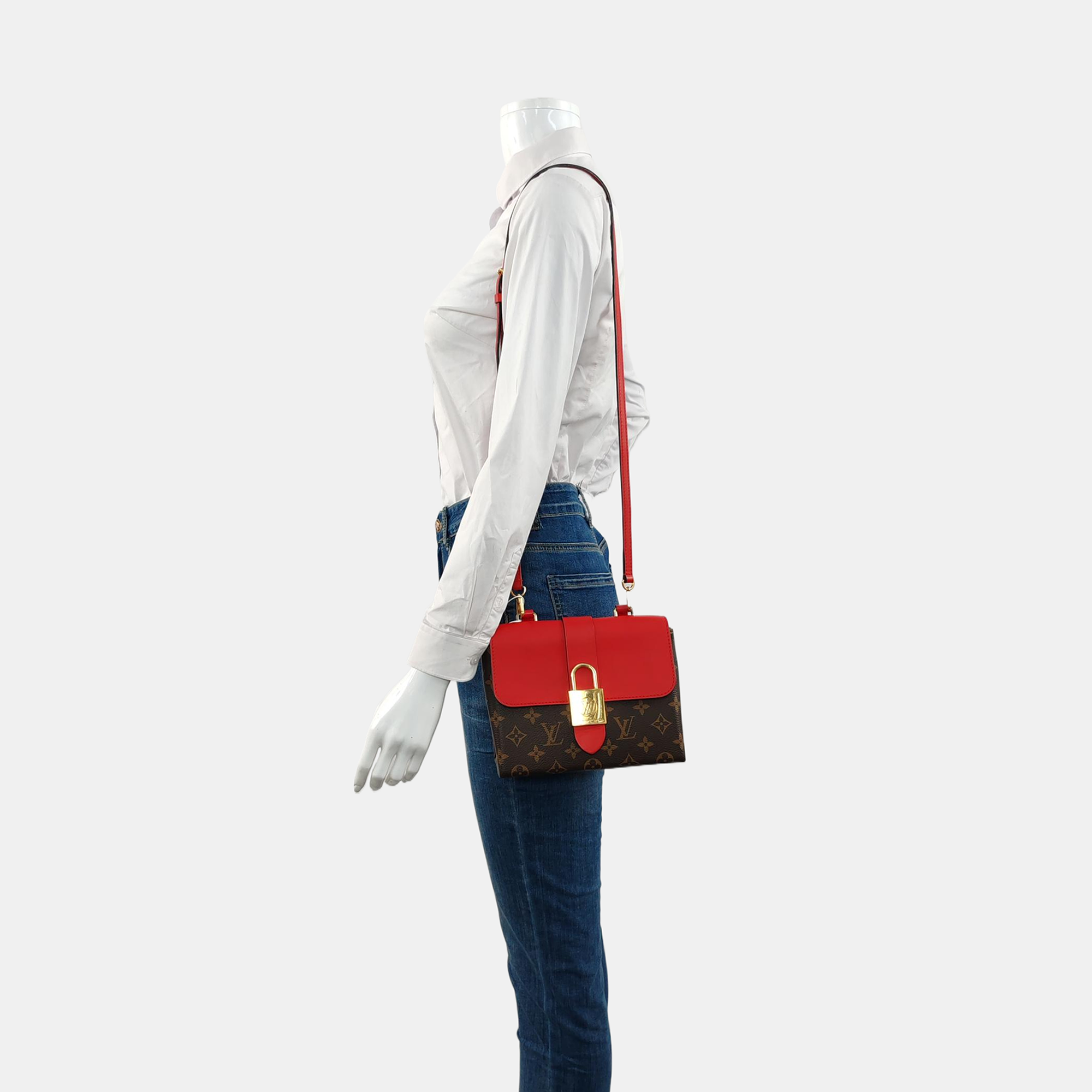 Authenticated pre-owned  LOCKY BB Monogram Coated Canvas Red - Shoulder Bag at Looply