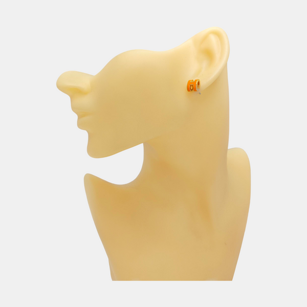 Pop H Metal Rose Gold Stud Earrings