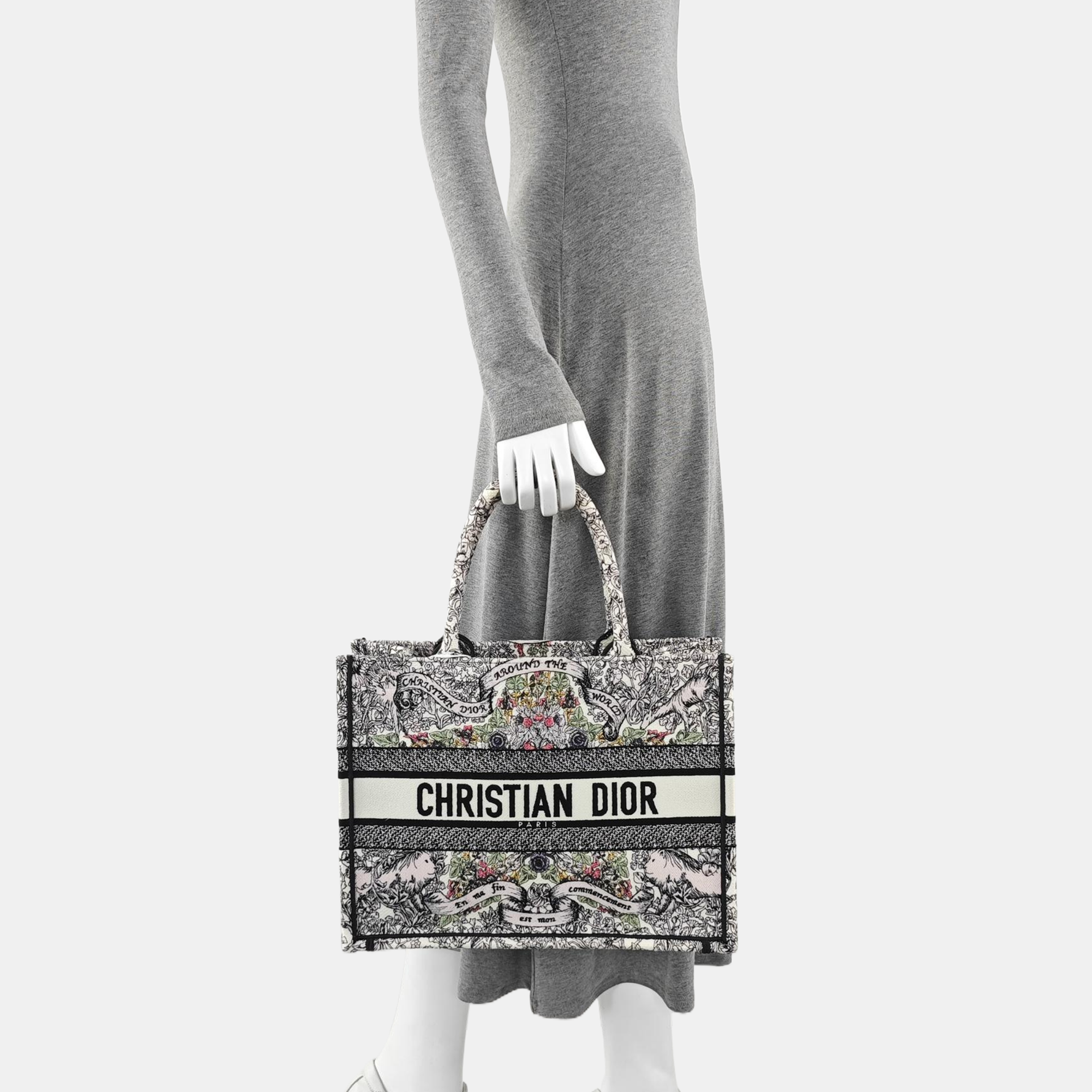 Book Tote Medium Fabric White