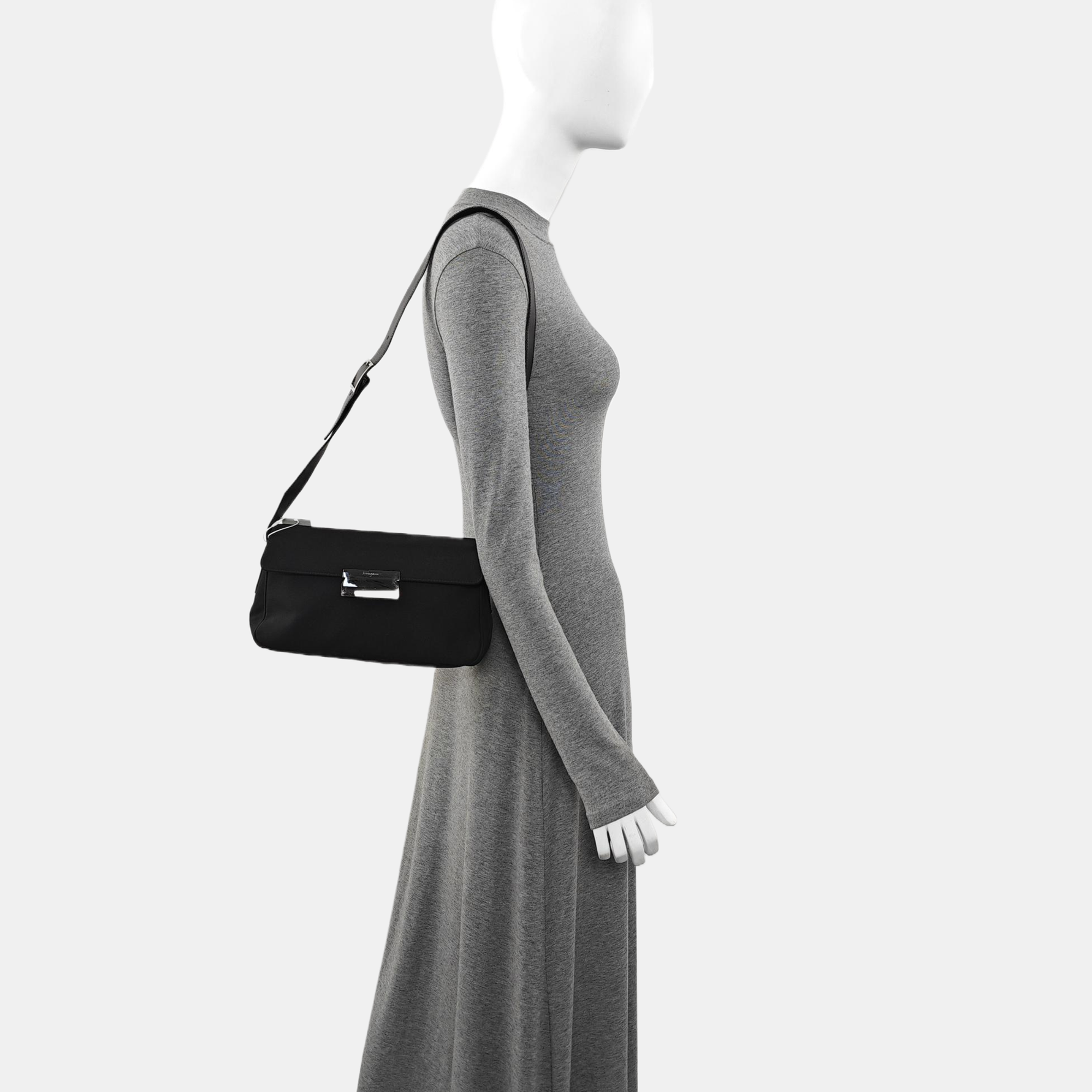 Fabric Shoulder Bag Black