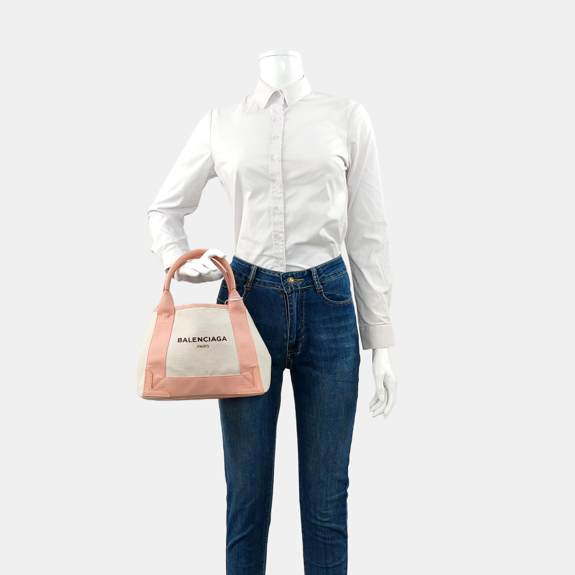 Navy Mini Canvas White