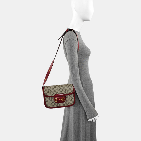 Horsebit 1955 Small Monogram Coated Canvas Beige