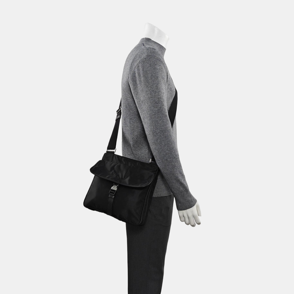 Nylon Shoulder Bag Black