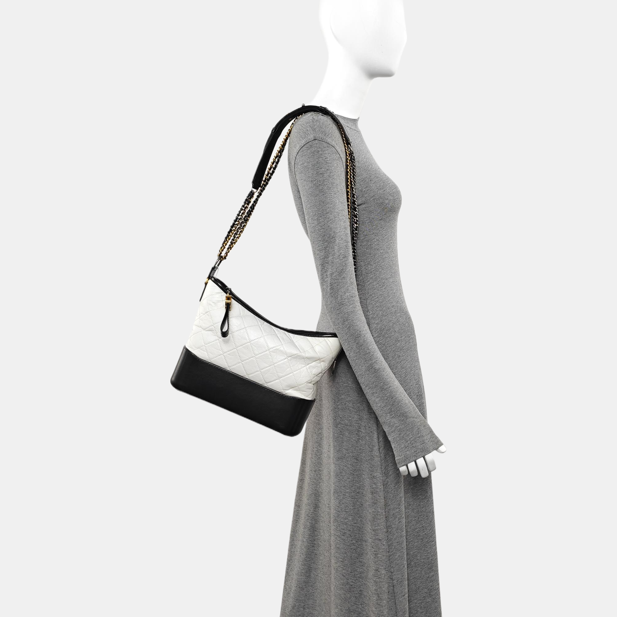 GABRIELLE Medium Quilted Calfskin White