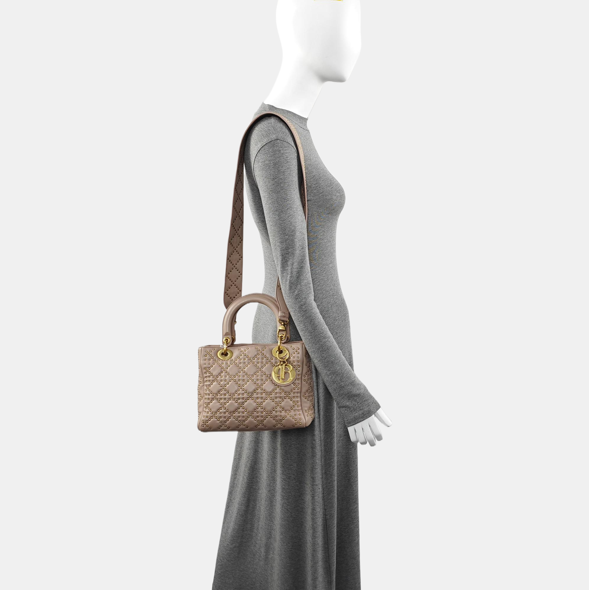 Lady Dior Medium Cannage Lambskin Beige
